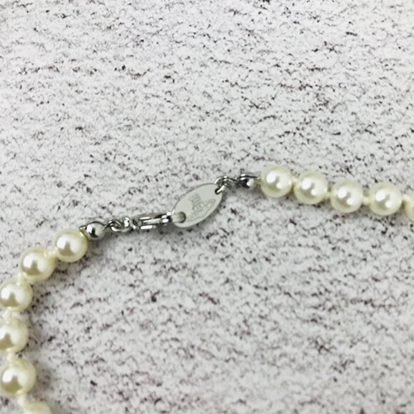 NWT Vivienne westwood Silver Orb Pearl Choker Necklace - Picture 5 of 11